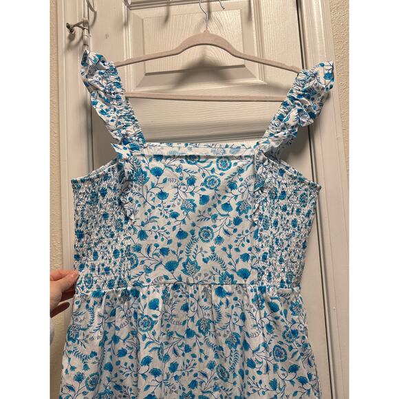Draper James White Cotton Floral Poplin Tiered Midi Cottagecore Dress Size XL - Picture 6 of 10